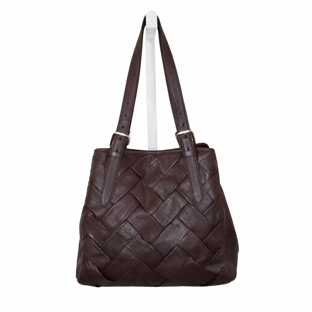 Cole Haan Purple Woven Leather Shoulder Bag